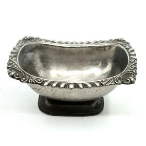 VINTAGE 1930s PEWTER OPEN SALT CELLAR FOOTED